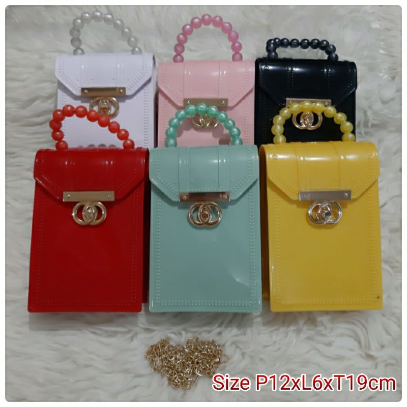 CR889 Tas selempang wanita Import Tas HP Fashion Jelly kunci