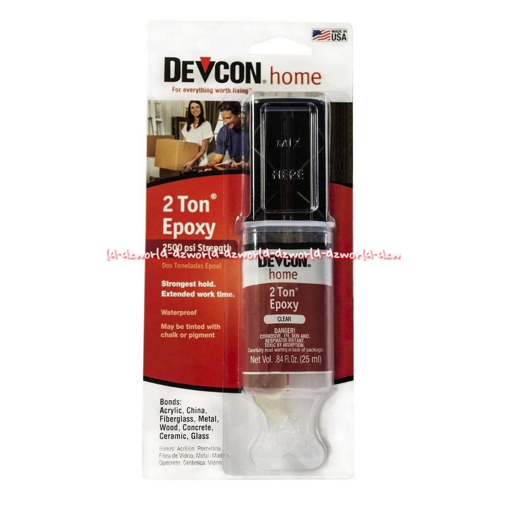 Devcon Home 2 Ton Epoxy Lem Epoxy Bening Tahan Bahan Kimia Dan Tahan Air Defkon Defcon Glue Lem Kuat Bisa Untuk Minyak Bensin Warna Transparan