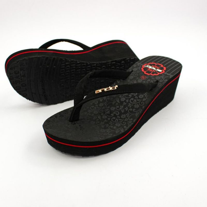 TERMURAH!!! Sandal Ando Jepit Wedges - ANDO JOICE 02  - 100% Original-ANDOJoice02-Merah