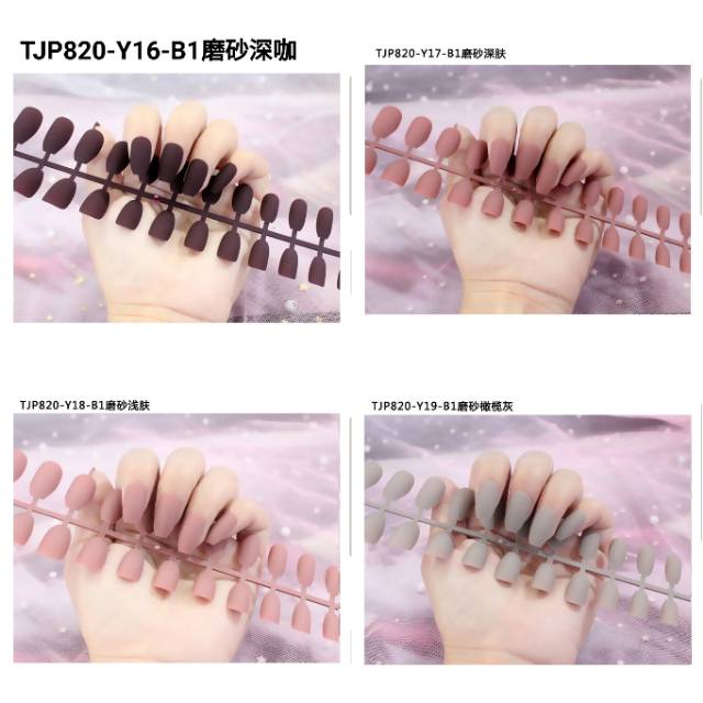 Kuku palau Matte coffin Balerina kuku palsu satin 24pc + lem