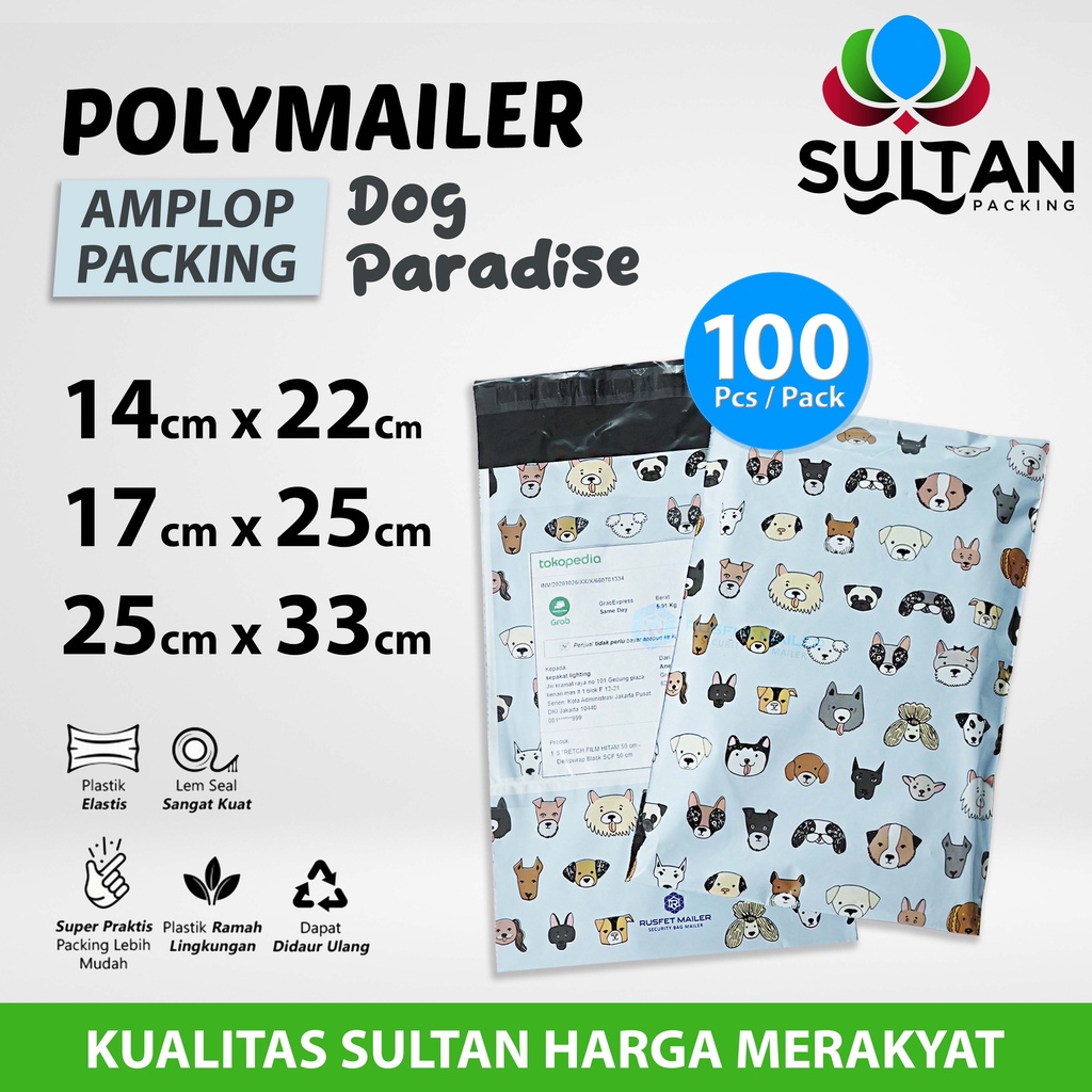 

Polymailer Polimailer Amplop Plastik Packing Motif Dog Paradise Premium PACK