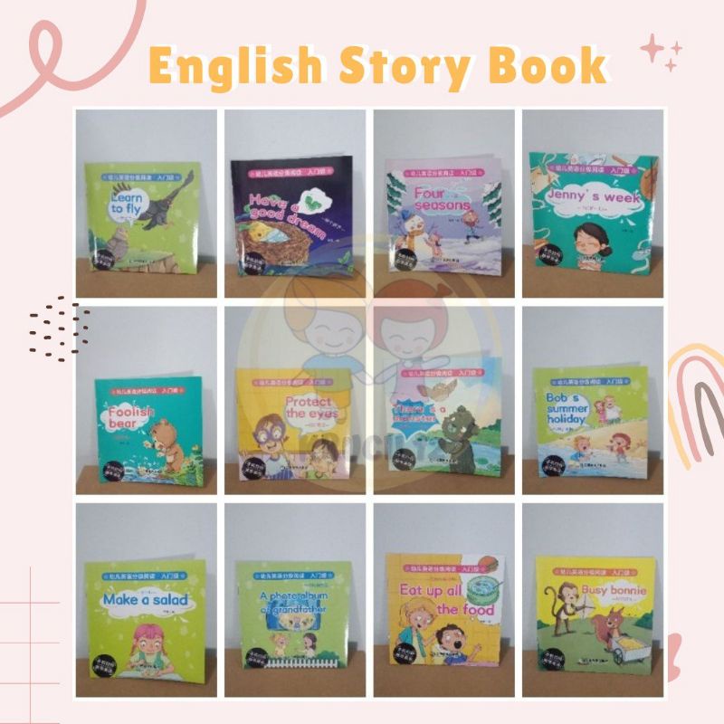 KRUCIL Buku Cerita Anak PG TK SD Belajar Membaca Bahasa Inggris Bisa Pilih Judul | Bisa Scan Barcode