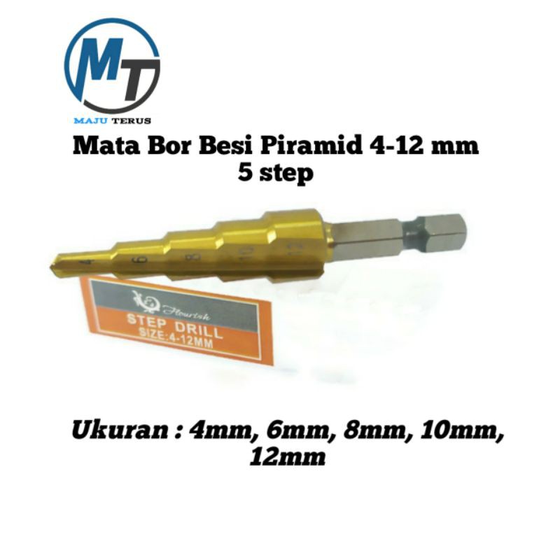 Mata Bor Besi 4mm - 12mm 9 Step - Mata Bor Besi - Mata Bor Besi Pagoda
