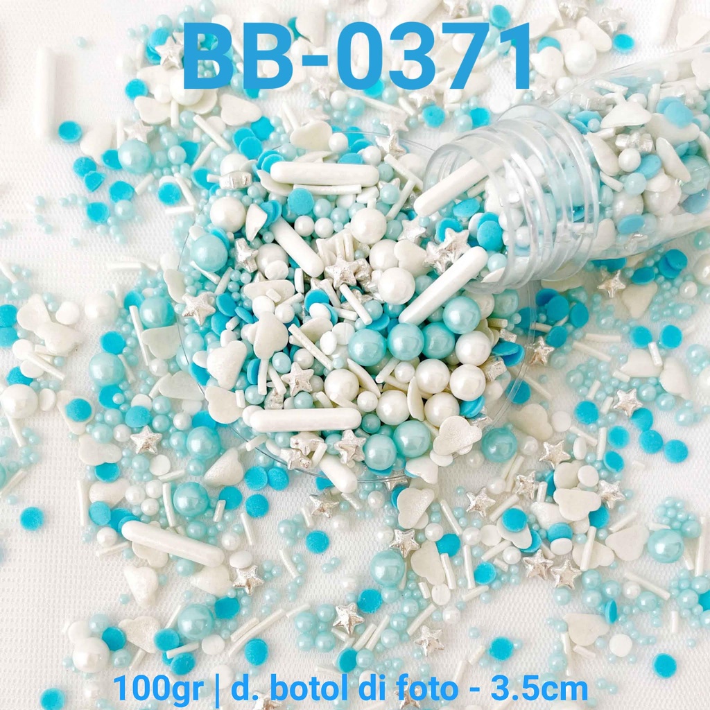 

BB-0371 Sprinkles sprinkle springkel 100gr putih biru bintang awan yamama baking grosir murah sprinkles cake dekorasi mutiara trimit decoration story sprinklestory sprinklesstory sprinkle story yamama baking