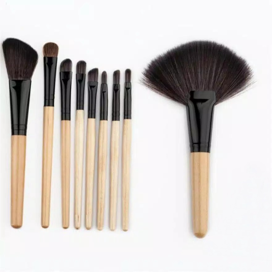 Makeup Brush 24 Set - Kuas Make up Set 24 pcs wooden handle F001