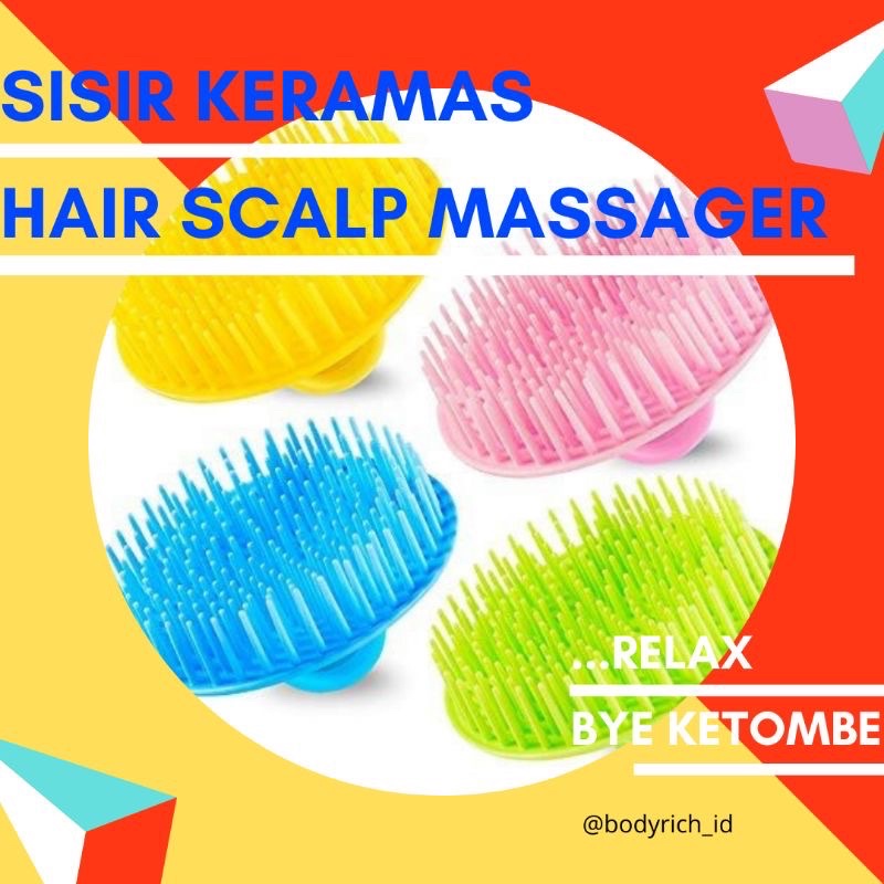 SISIR KERAMAS Head Scalp Hair Massager Sisir Salon Sikat Rambut Pijat Kepala Anti Ketombe