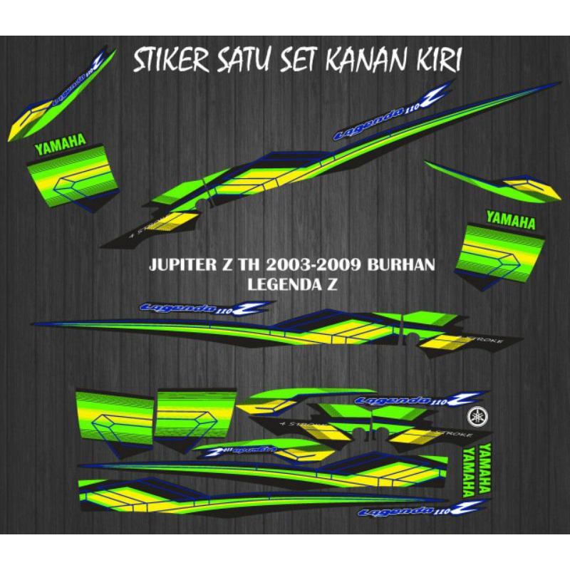 stiker striping decal variasi jupiter z tahun 2003-2009 burhan legenda z