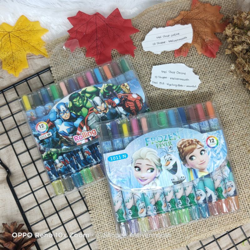 

Crayon Putar Mini 12 warna Karakter