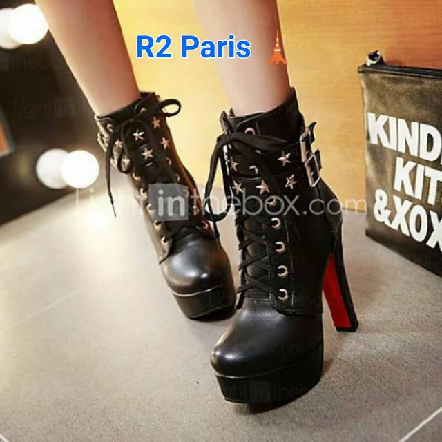 ZPT-Sepatu boot heels wanita terbaik OF-42