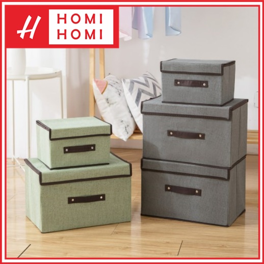 HomiHomi Tempat Penyimpanan (1pc dpt 2box) / 2 in 1 Colour Storage Box - SBS003