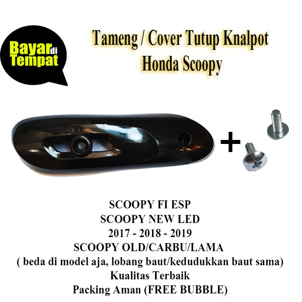 Cover Tutup Tameng Knalpot Scoopy Fi Esp New LED 2017 - 2018 - 2019 SCOOPY OLD / CARBU / LAMA