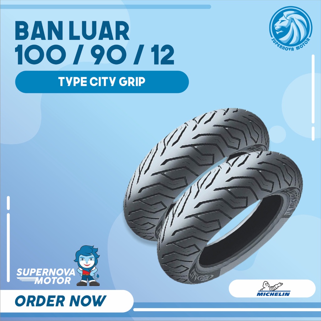 BAN LUAR MICHELIN 100 90 12 CITY GRIP TUBELESS