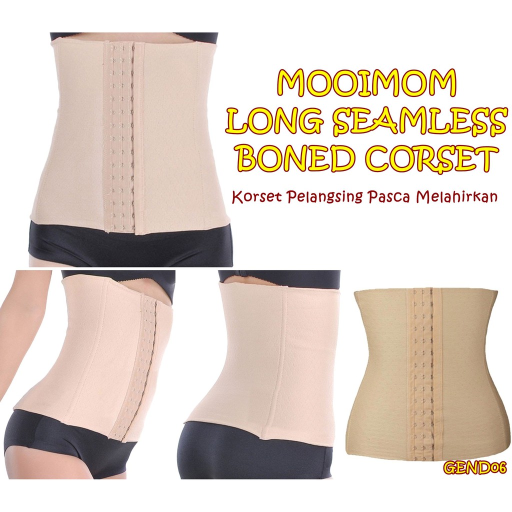 GEND06 KORSET IBU/ MOOI MOM LONG SEAMLESS BONED