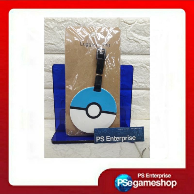 Luggage Tag Pokemon Pokeball Blue