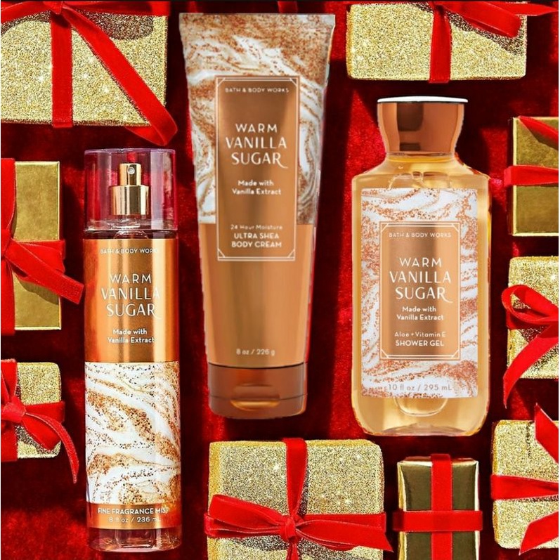 BATH &amp; BODY WORKS BBW WARM VANILLA SUGAR SERIES MIST LOTION SHOWER GEL BODY CREAM MOISTURIZING WASH POCKETBAC FULLSIZE TRAVELSIZE HITS BESTSELLER HAPPENING PROMO DASHYAT HEMAT MURAH LEBAY KADO CANTIK SPECIAL KHUSUS HADIAH ULANG TAHUN SESERAHAN PERNIKAHAN