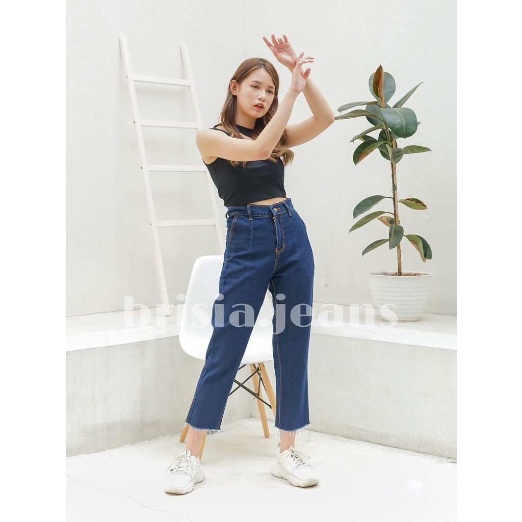 BRISIA JEANS - SIDNEY Unfinished Boyfriend Jeans (Highwaist) Size 27-38