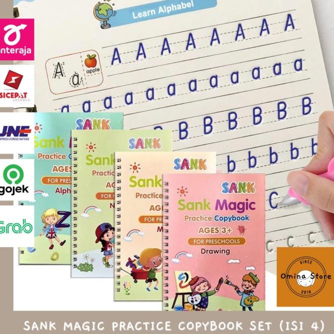 

Sank Magic Practice Copybook Set (Isi 4 Buku) + Pen Refill & Holder