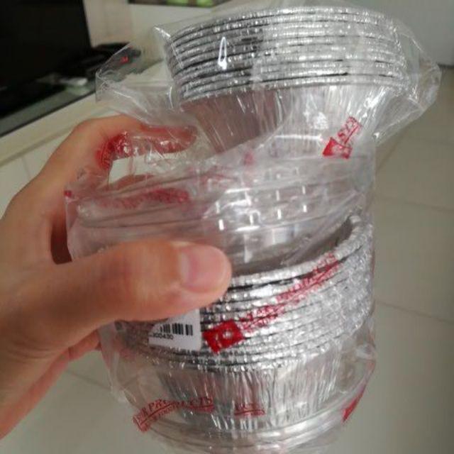 10 Pcs Almunium Foil Tray Bulat