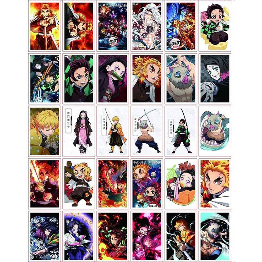 Lanfy Postcard Tahan Lama 30lembar/Set Demon Slayer Karakter Anime Koleksi Kado Foto Card