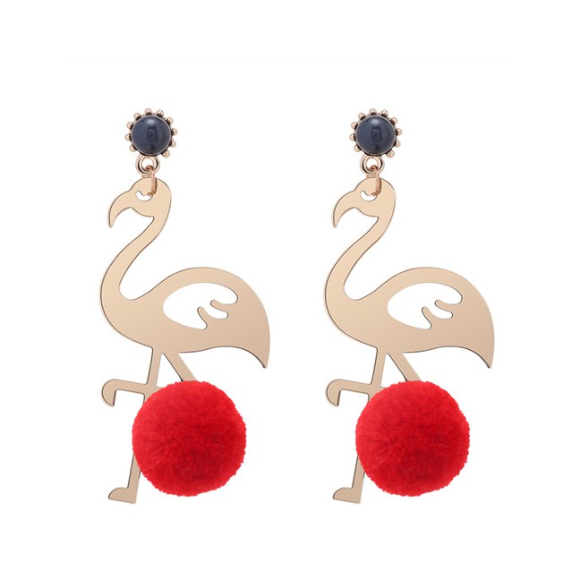 LRC Anting Tusuk Fashion  Crane Shape Design Earrings