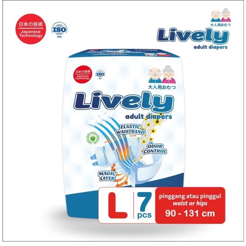 LIVELY Popok dewasa Perekat  / Pempers Dewasa perekat M8 L7 XL6 - adult diapers