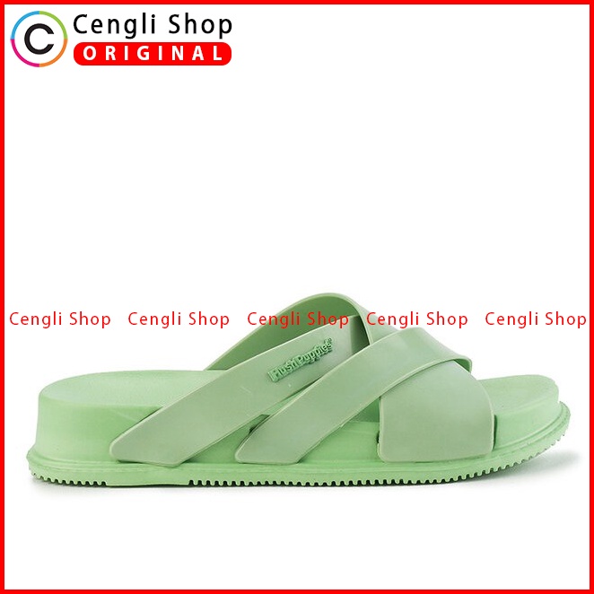 SANDAL SLIDE WANITA HUSH PUPPIES ORIGINAL CASUAL BRANDED GREEN HW29