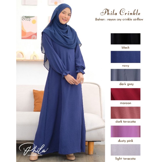 (BISA COD) GAMIS RAYON CRINKLE BY PHILA / GAMIS CRINKLE / RAYON KRINGKEL / CRINKLE AIRFLOW / GAMIS C