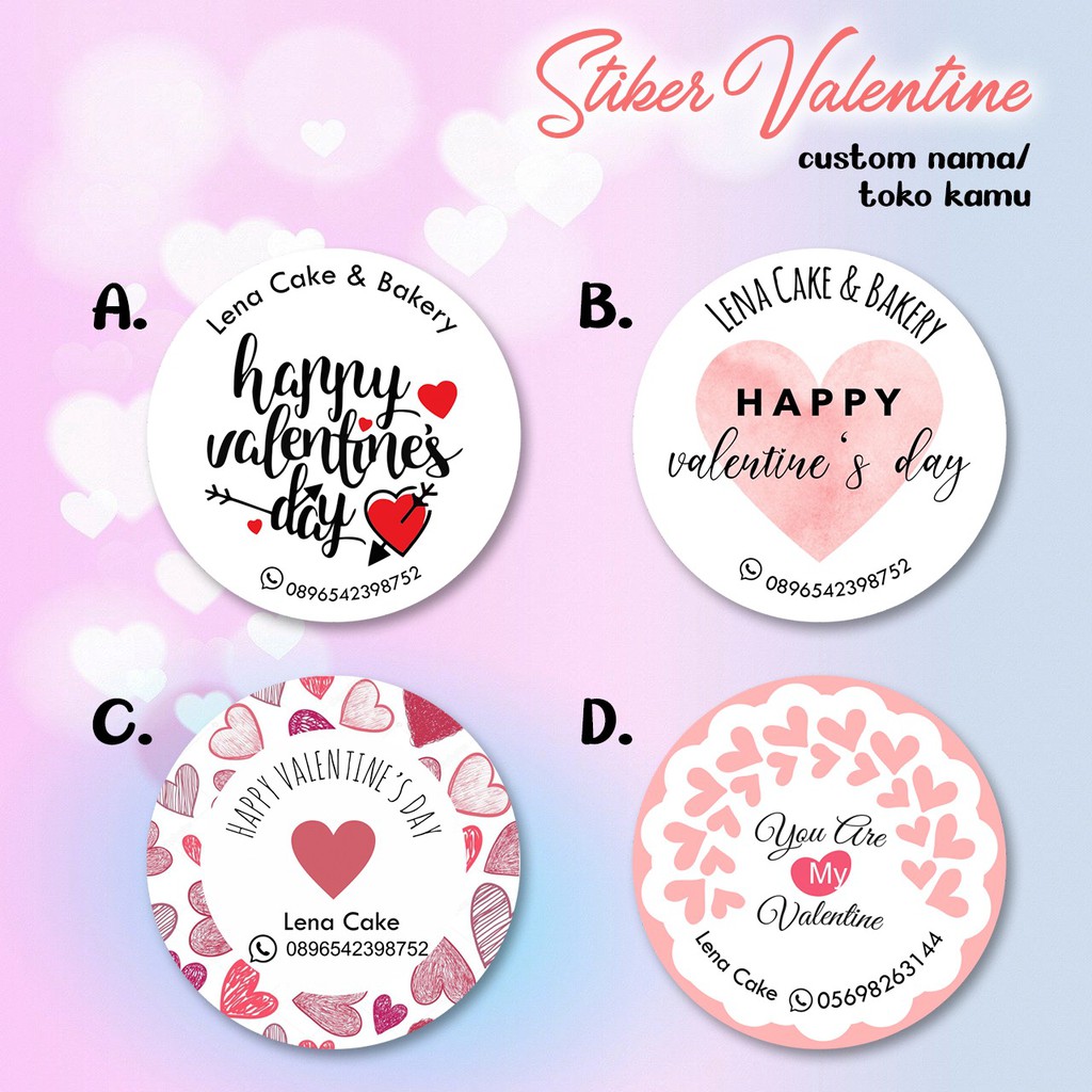 

Sticker bulat custom Valentine toples cookies packaging label kemasan valday stiker