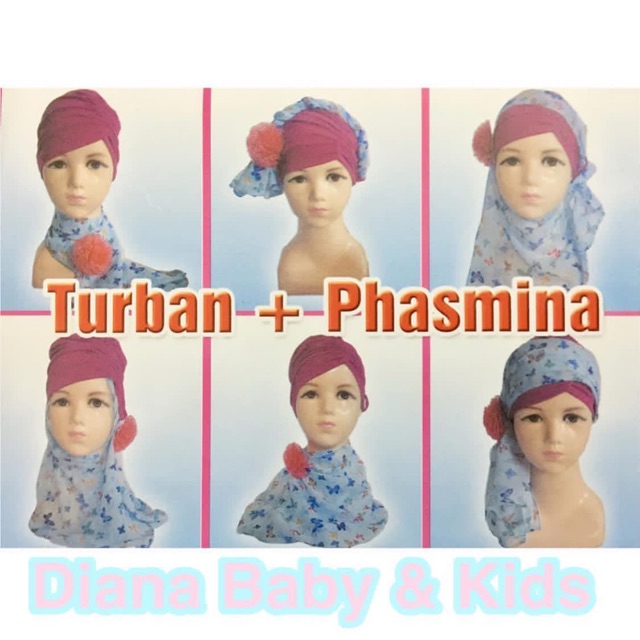 TURBAN + PASMINA + BROS KERUDUNG JILBAB HIJAB ANAK