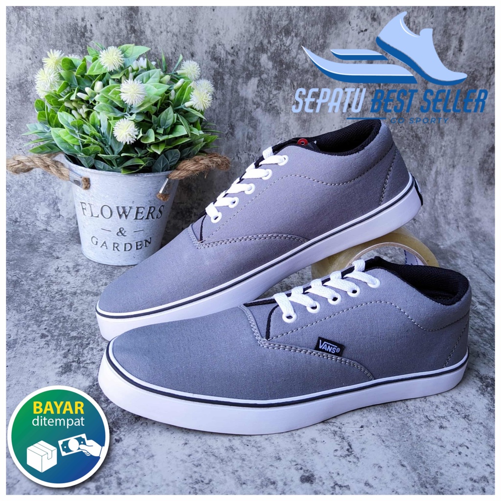 Sepatu Vans_Era Authentic warna abu Sepatu sekolah kuliah gaya