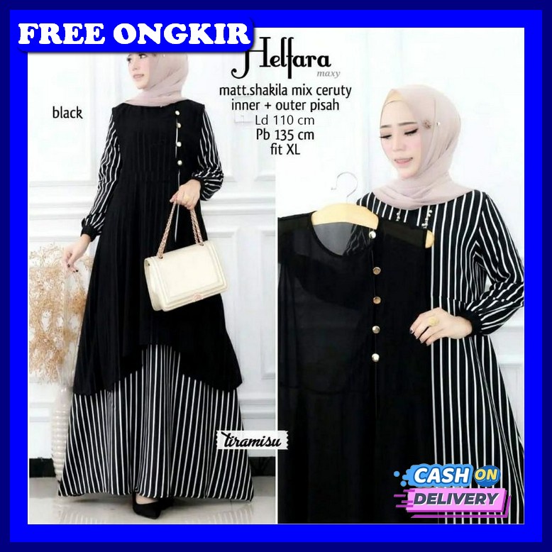 Ghamis Cewek Premium Buju Muslimah Bj Wanita Sarii Gamis Remaja Kekini Helfara Set 2 In 1 Gamis + O