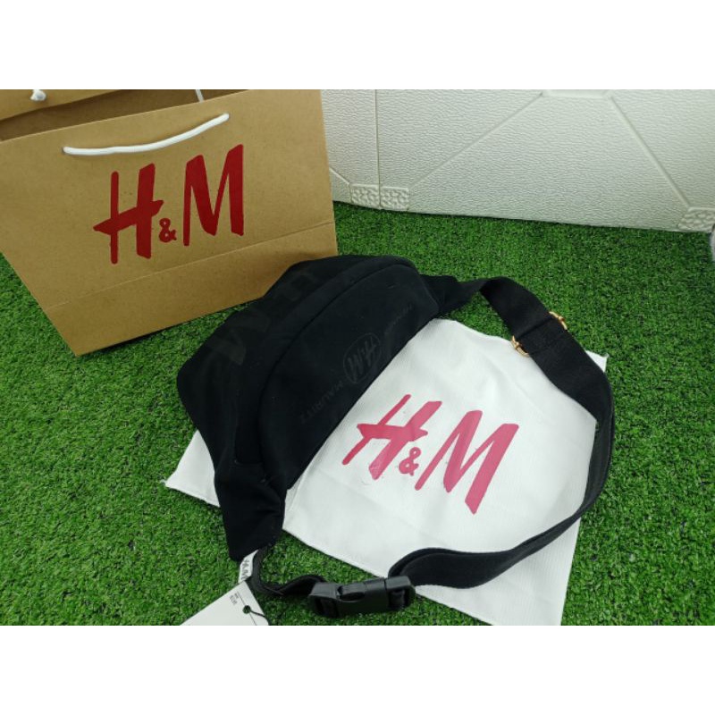 WAIST BAG H&M VELVET ORI TAS PINGGANG