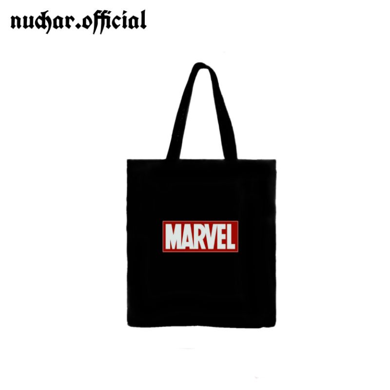 Totebag MARVEL Merah - Tote bag Distro Tas Pria Wanita Tas Selempang Slempang Hitam