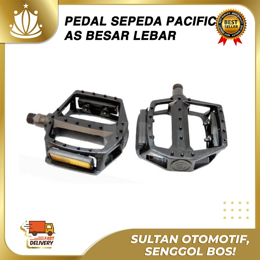 PEDAL ALLOY PREMIUM Pacific Sepeda Lipat, MTB, BMX, Fixie, Universal