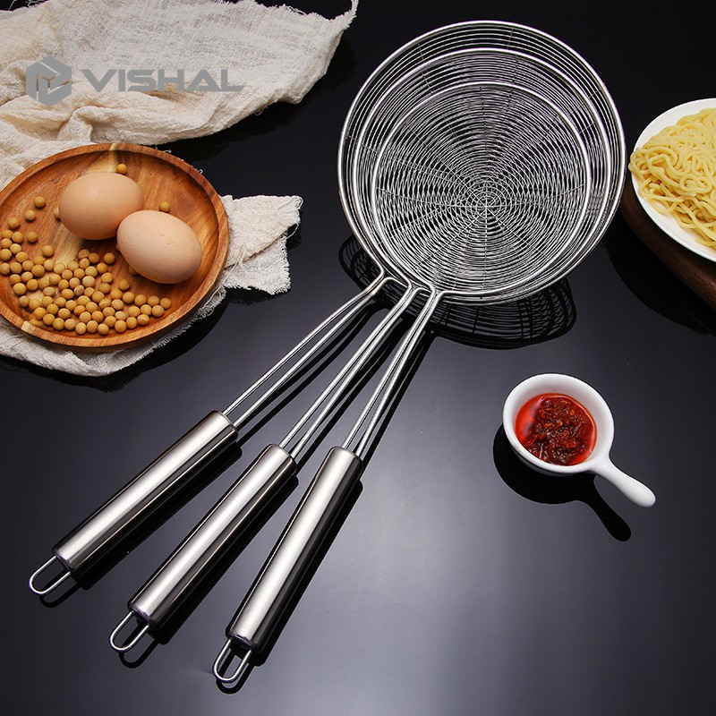 VISHAL Saringan Minyak Tirisan Goreng Serokan Masak Stainless Tahan Panas Colander Spoon/ RH