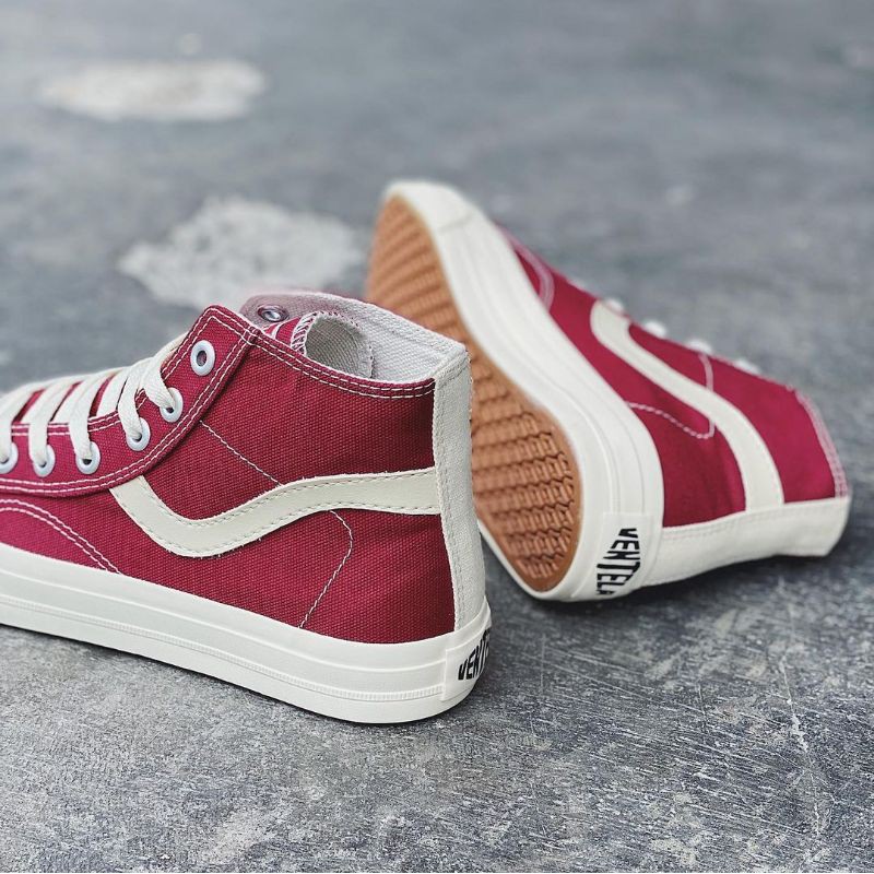 Sepatu ventela public high maroon original