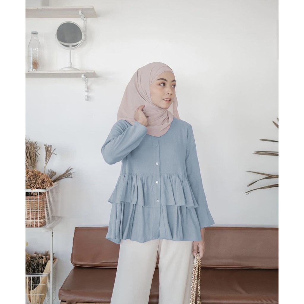 VIRGO BLOUSE / KEMEJA ATASAN WANITA BUSUI / ATASAN BLOUSE RUFLE BUSUI FRIENDLY