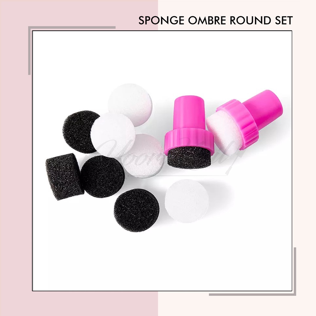 Nail art sponge stamp round spons ombre set gradiasi sponge