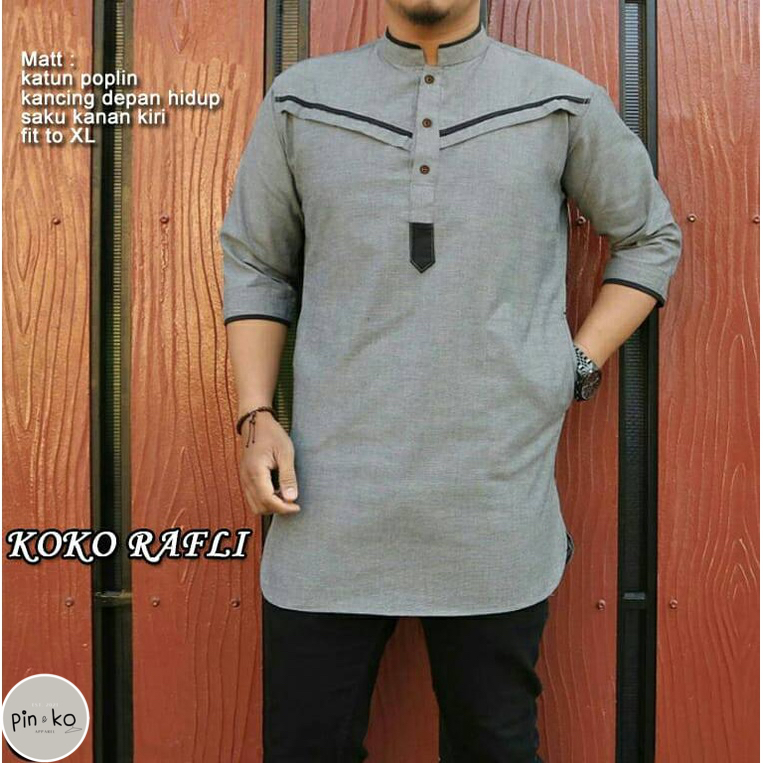 PIK - Koko Kurta Rafli Jumbo -  M, L, XL, XXL, 3XL / Koko Pria/ Baju Muslim Pria Jumbo/ Koko Kurta