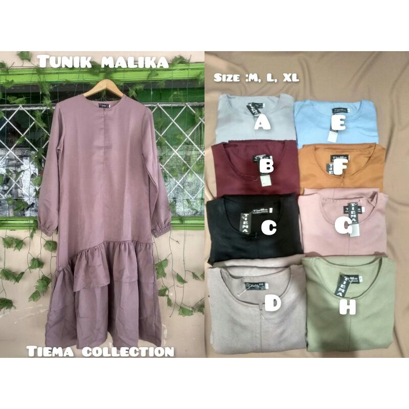 Tunik malika tangan karet seleting depan busui friendly