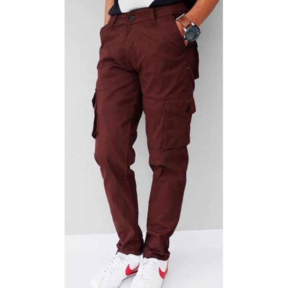 dark brown cargo pants - Want Sincere