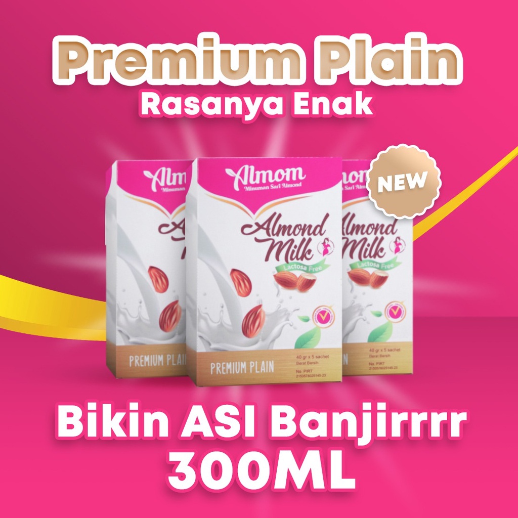 ALMOM Premium Plain Almond Milk Susu Pelancar Asi / Asi booster Sari Almond