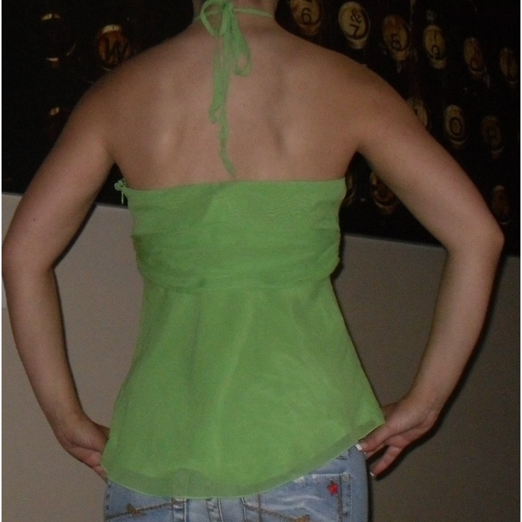 BCBG Max Azria - Green Silk Halter Top