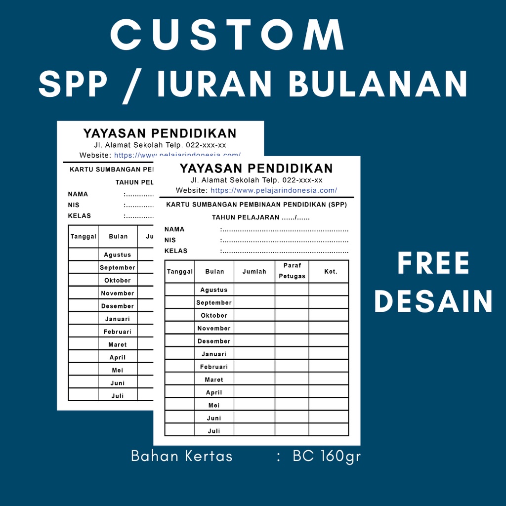 

Custom SPP / Custom iuran bulanan