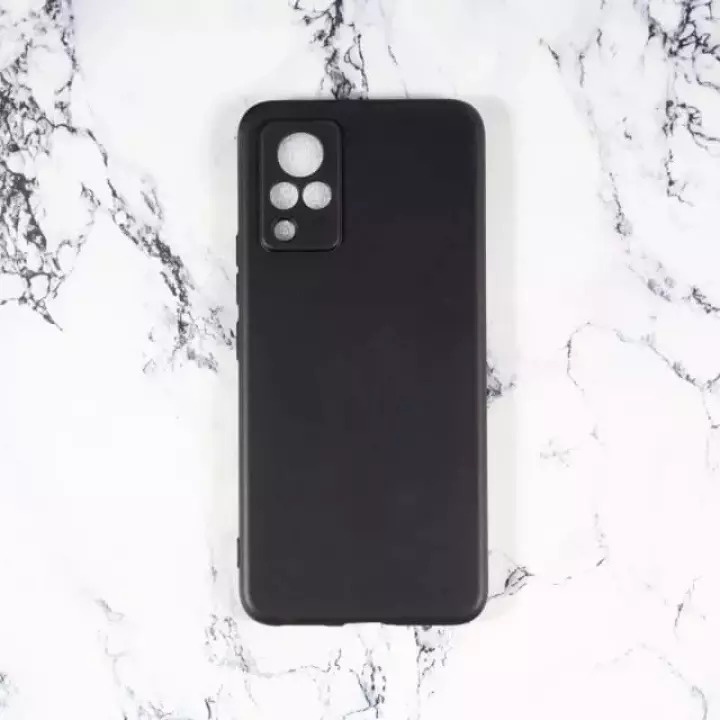 SoftCase Macaron Black Vivo X80 / X80 Pro / V21 4G / V21 5G / X60 / Y51 2020 TPU Full Black matte Protection Camera Non Slip Premium case