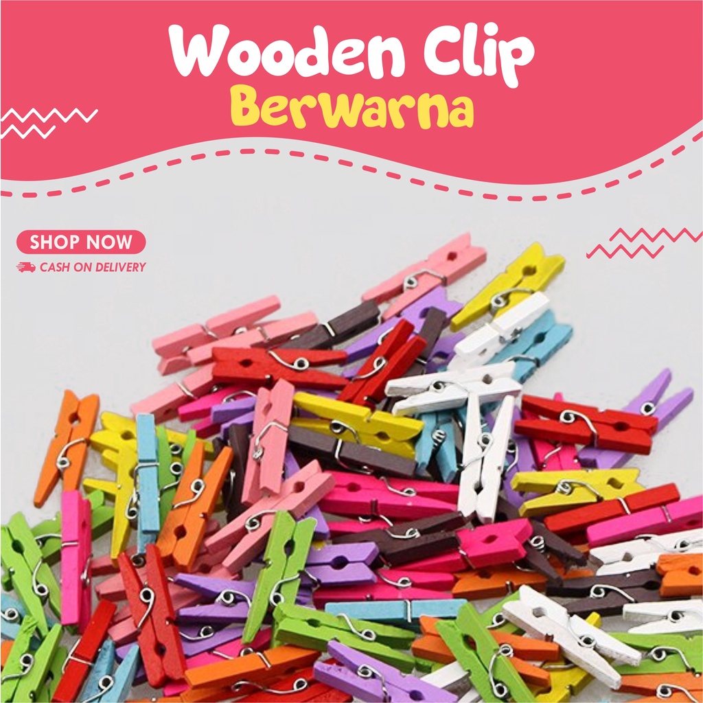 JEPITAN KAYU BERWARNA | WOODEN CLIP | JEPIT FOTO POLAROID | WOODEN CLIP BERWARNA