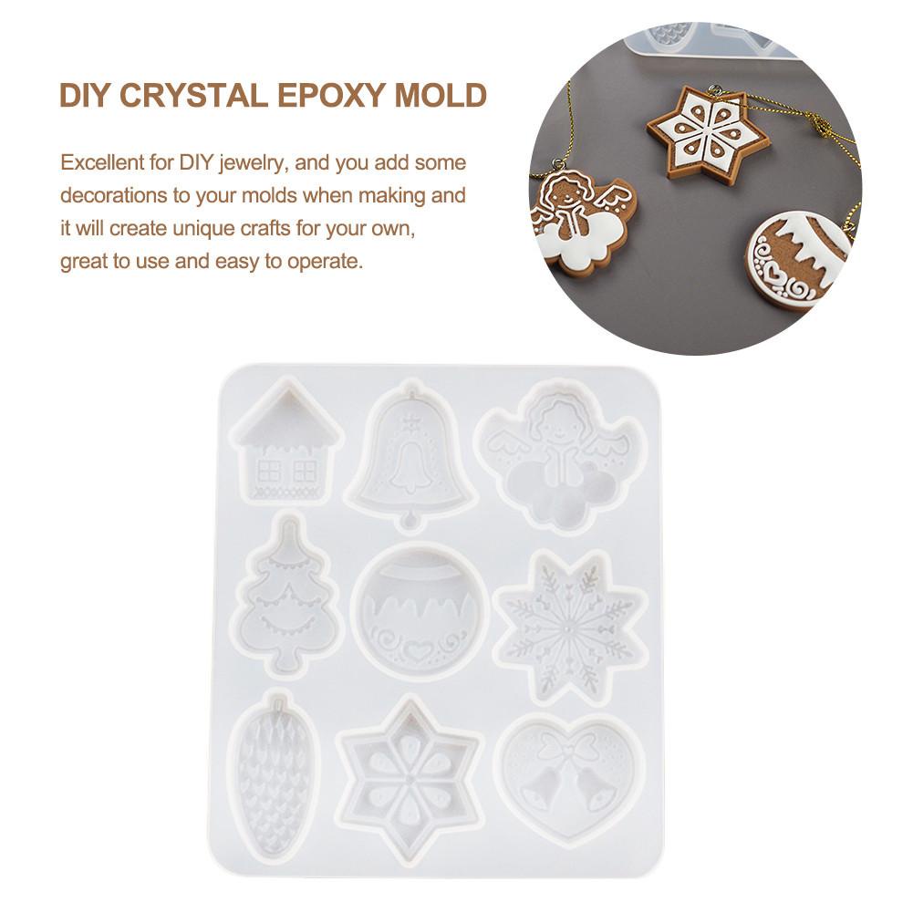 Cetakan Resin Bentuk Pohon Natal / Snowflake / Rusa Bahan Silikon Untuk Membuat Perhiasan DIY