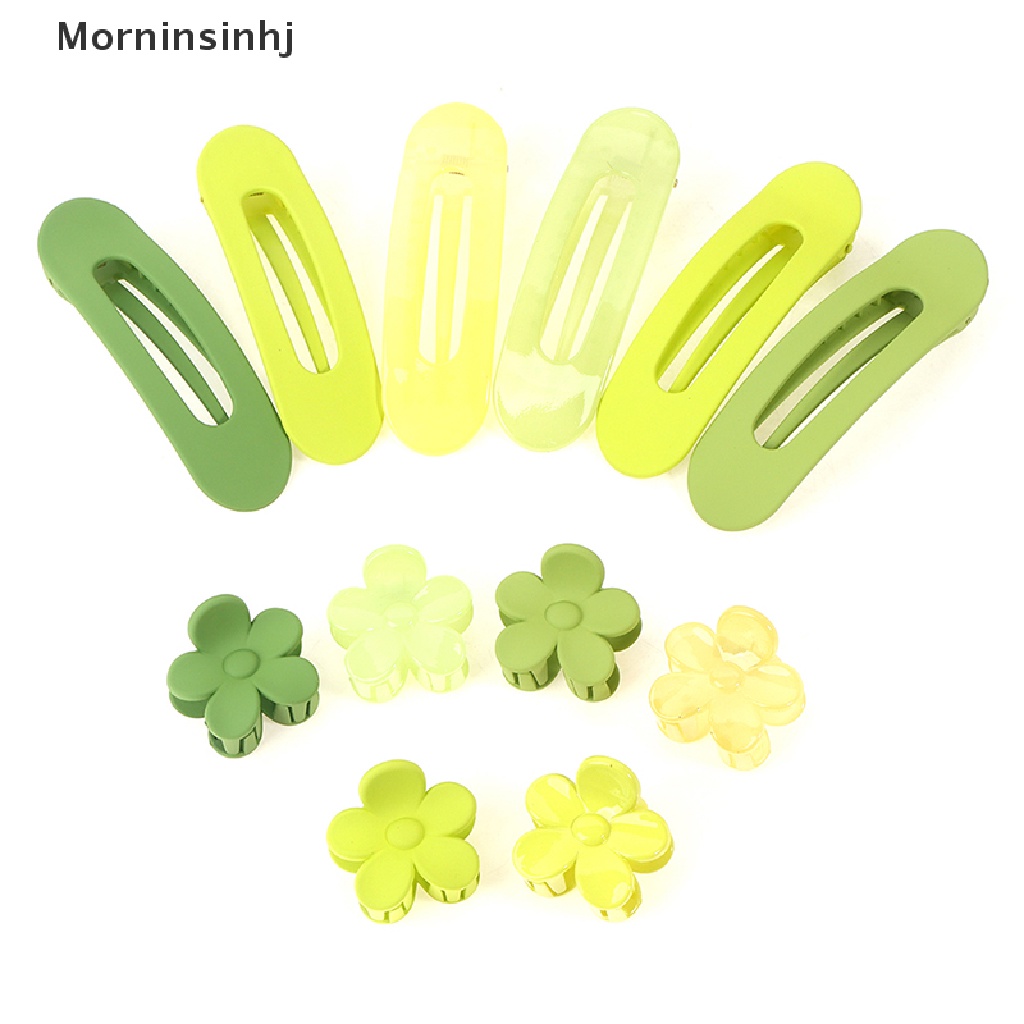 Mornin Jepit Rambut Besar Green Hair Barrette Side Flower Clip Duckbill Clip Makeup Clip id