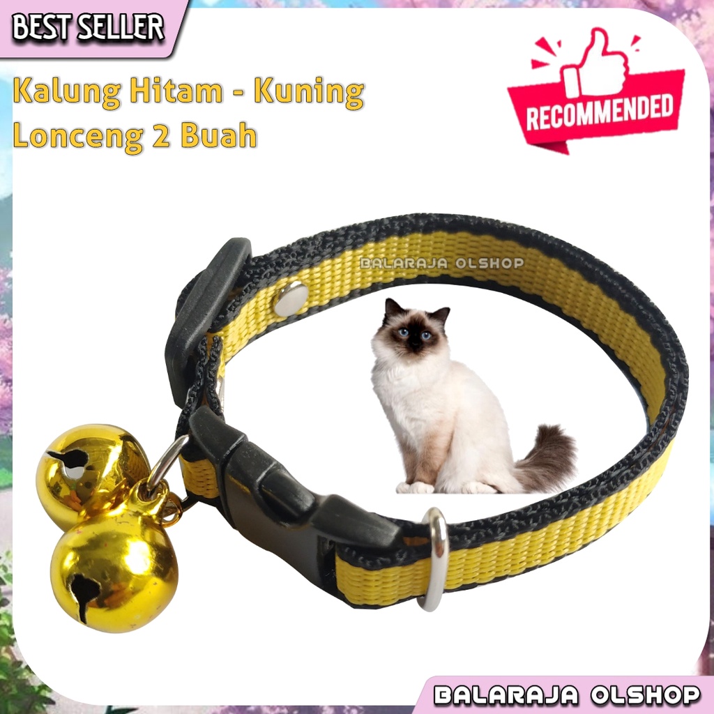 Kalung Kucing LONCENG 2 PCS Kalung Kelinci Musang Anjing Lonceng Motif Garis