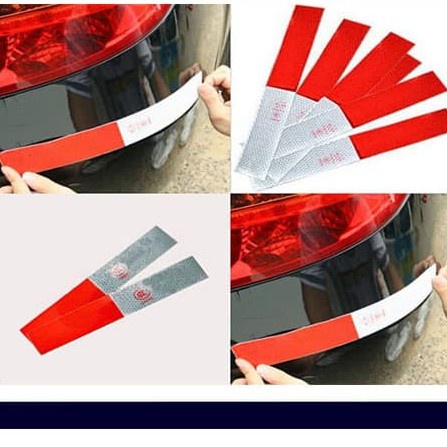 Sticker Reflektor Lampu Stiker Pemantul Cahaya Warning Sign Merah